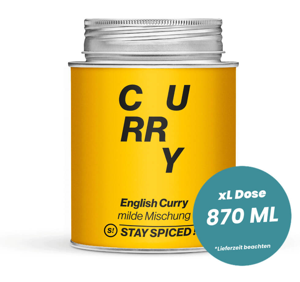 English Curry feine milde Mischung in der grossen XL-Dose (870ml) von STAY SPICED