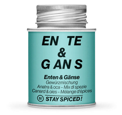 Enten- und Gänse Gewürz - Geschlossene hellblaue Gewürzdose von STAY SPICED