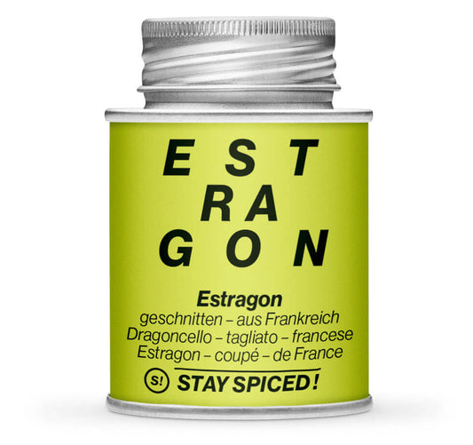 Hellgrüne Gewürzdose mit Estragon geschnitten - französisch von STAY SPICED! bei Chefkoch-Gewürze