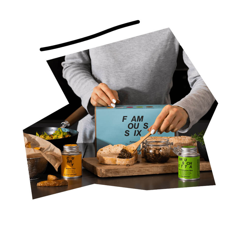 Frische Zubereitung leckerer Gerichte mit den STAY SPICED ! Gewürzen aus der Famous Six Geschenkbox