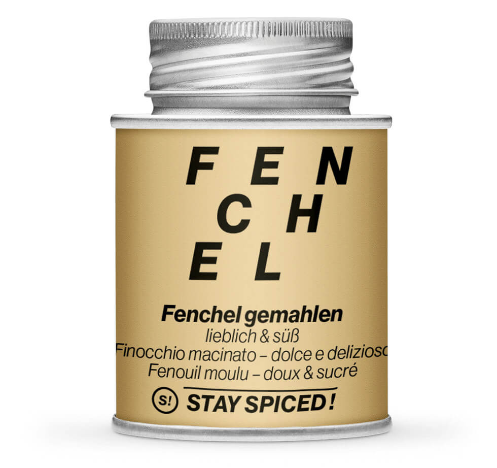 Hellbraune Gewürzdose mit Fenchel gemahlen von STAY SPICED! bei Chefkoch-Gewürze