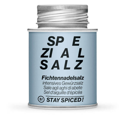 Fichtennadel-Salz - Geschlossene hellblaue Gewürzdose von STAY SPICED
