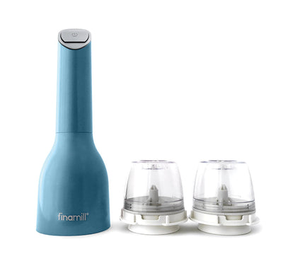 FinaMill – Pfeffermühle & Gewürzmühle in einem. 1 Mühle navy blue, 2 Pods