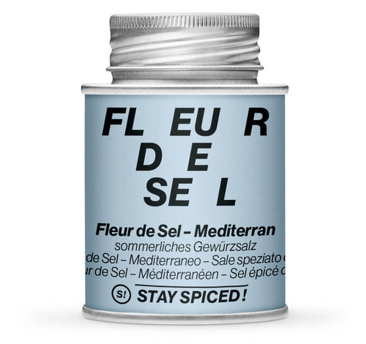 Fleur de Sel Mediterran - Geschlossene hellblaue Gewürzdose von STAY SPICED