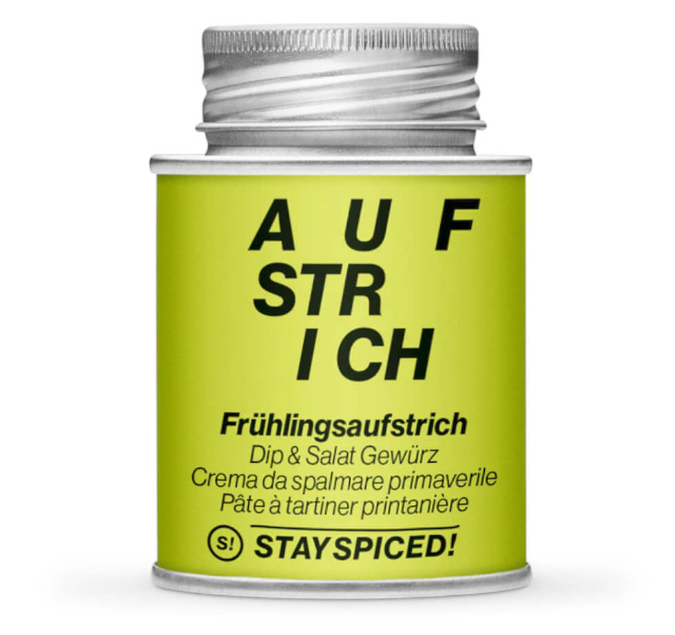 Frühlingsaufstrich Gewürz - Geschlossene hellgrüne Gewürzdose von STAY SPICED!
