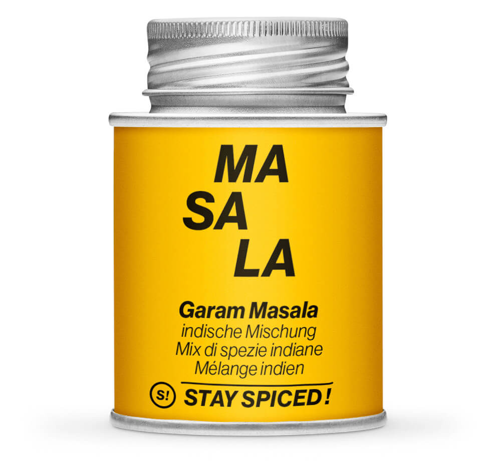 Garam Masala - indische Gewürzzubereitung - Geschlossene Gelb Gewürzdose von STAY SPICED