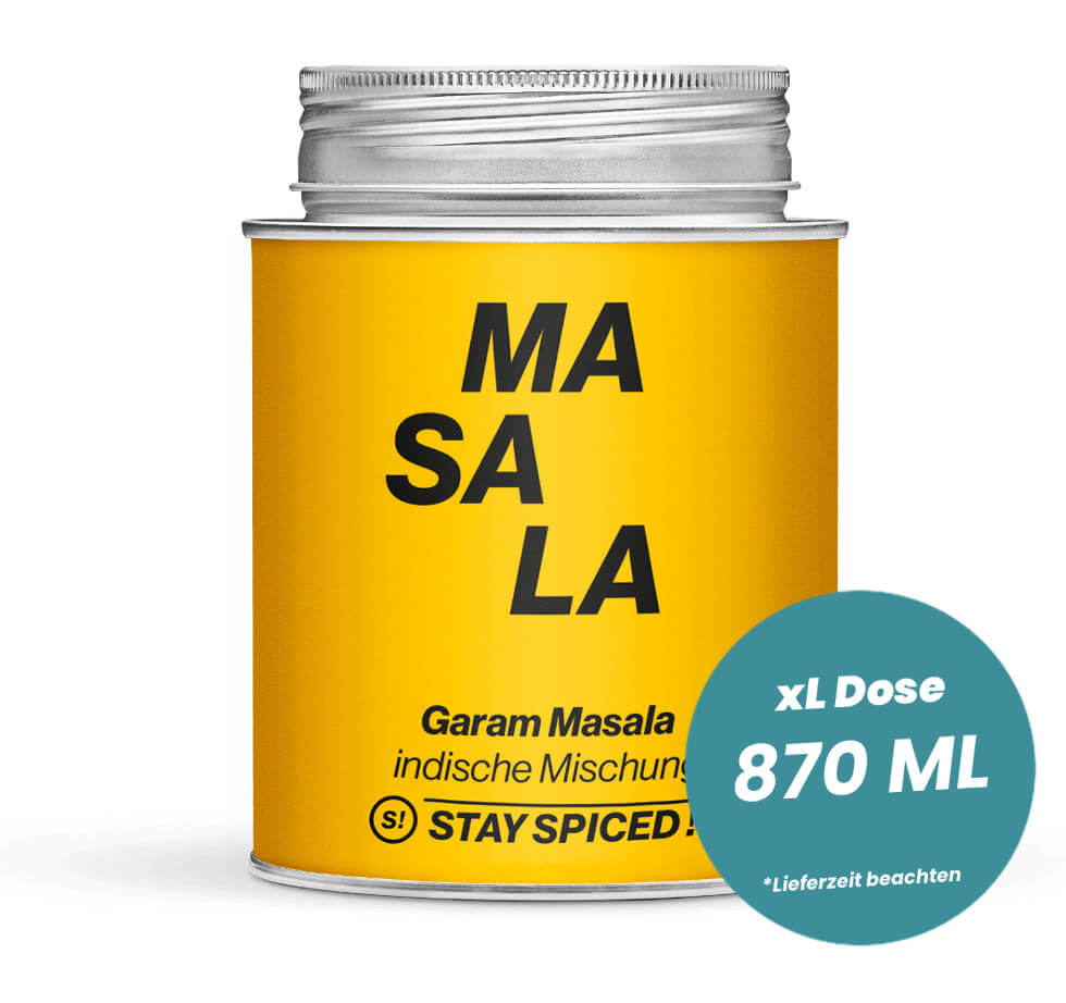 Garam Masala - indische Gewürzzubereitung in der grossen XL-Dose (870ml) von STAY SPICED !