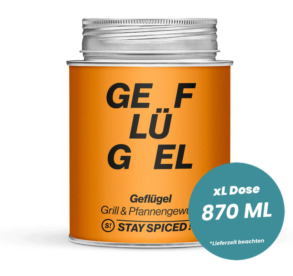 Geflügel Grill & Pfannengewürz in der grossen XL-Dose (870ml) von STAY SPICED !