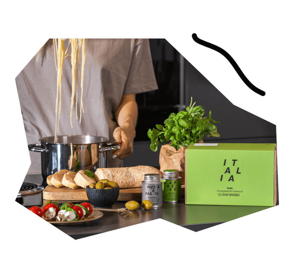 Stilvolle Italia Geschenkset Box von STAY SPICED ! für mediterranen Genuss