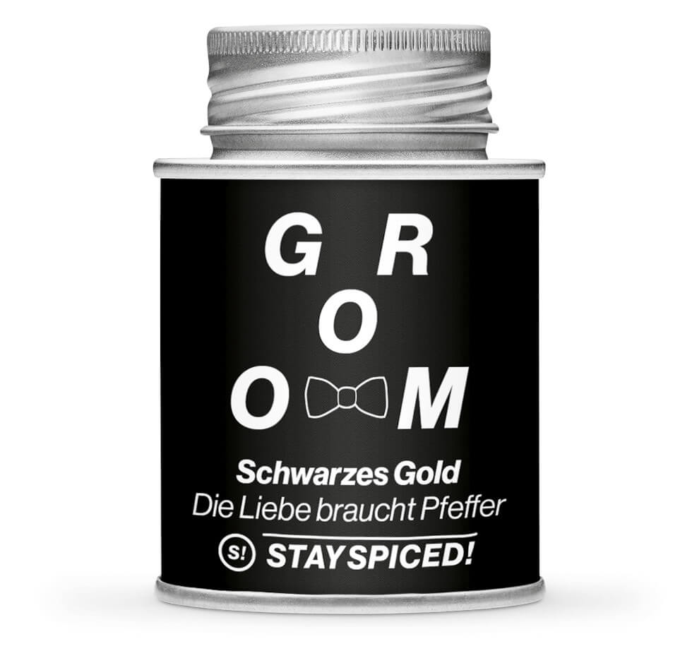 Just Married Geschenkbox mit Gratulationskarte und den Gewürzen für Braut und Bräutigam