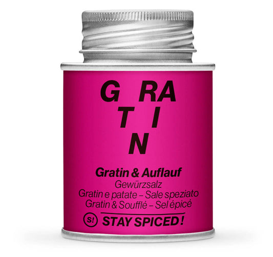 Gratin & Auflauf Gewürzmischung - Geschlossene pinke Gewürzdose von STAY SPICED!