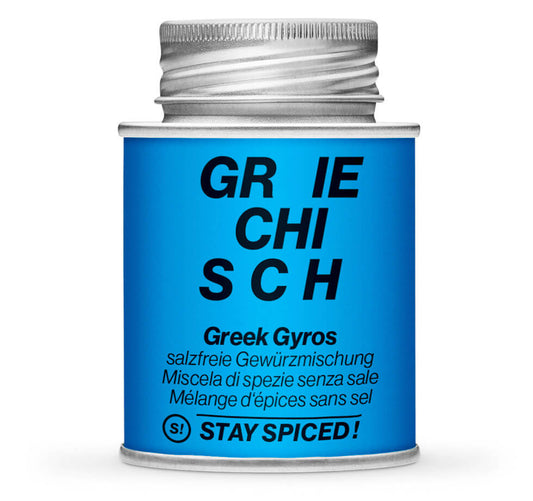 Greek Gyros salzfrei - Geschlossene hellblaue Gewürzdose von STAY SPICED!