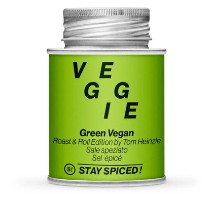 Green Vegan Gewürzsalz - Geschlossene hellgrüne Gewürzdose von STAY SPICED