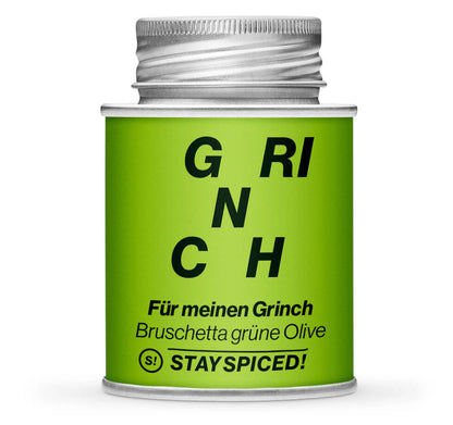 Grinch Bruschetta grüne Olive - Geschlossene Grün Gewürzdose von STAY SPICED
