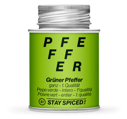 Grüner Pfeffer ganz Malabar - Geschlossene Hellgrün Gewürzdose von STAY SPICED !
