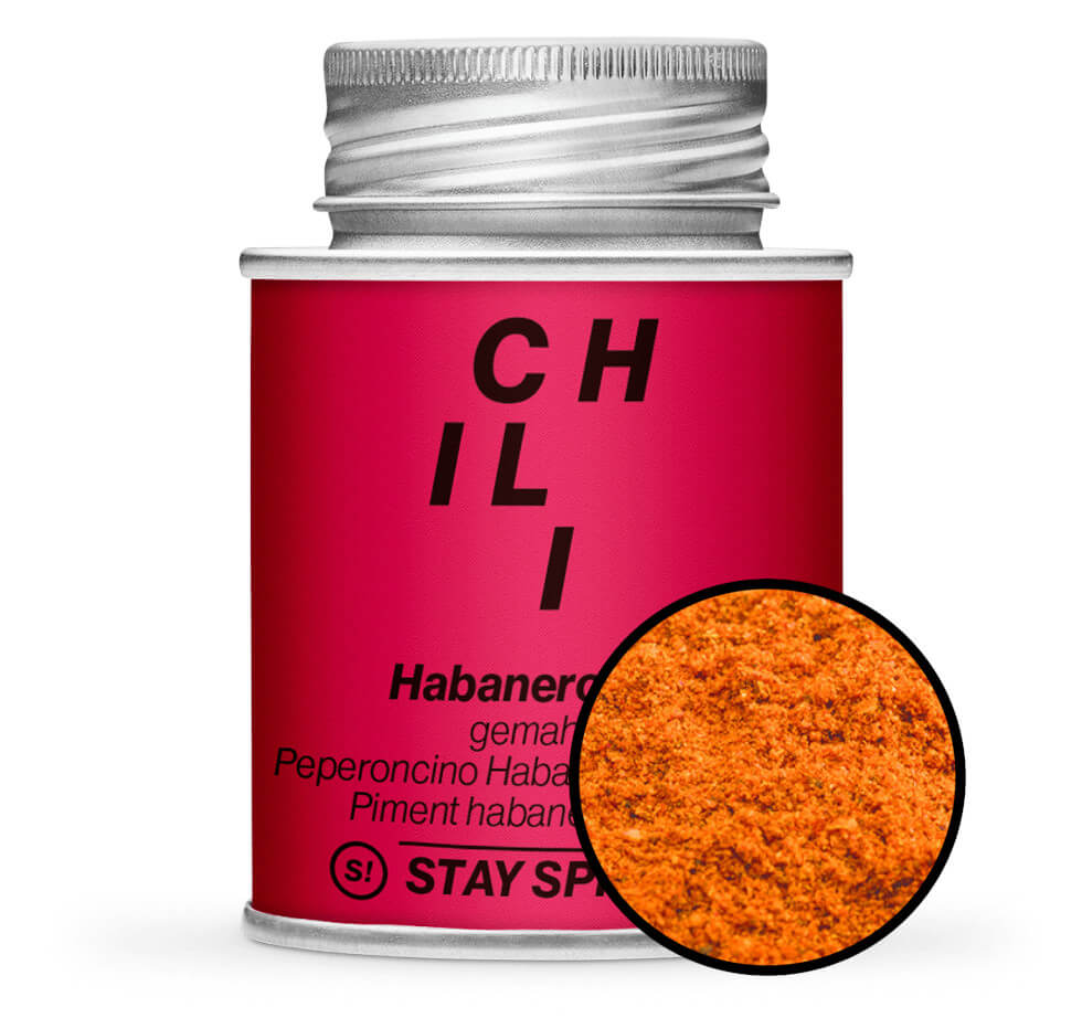 Habanero Chili orange gemahlen - Rote Gewürzdose von STAY SPICED ! bei Chefkoch-Gewürze