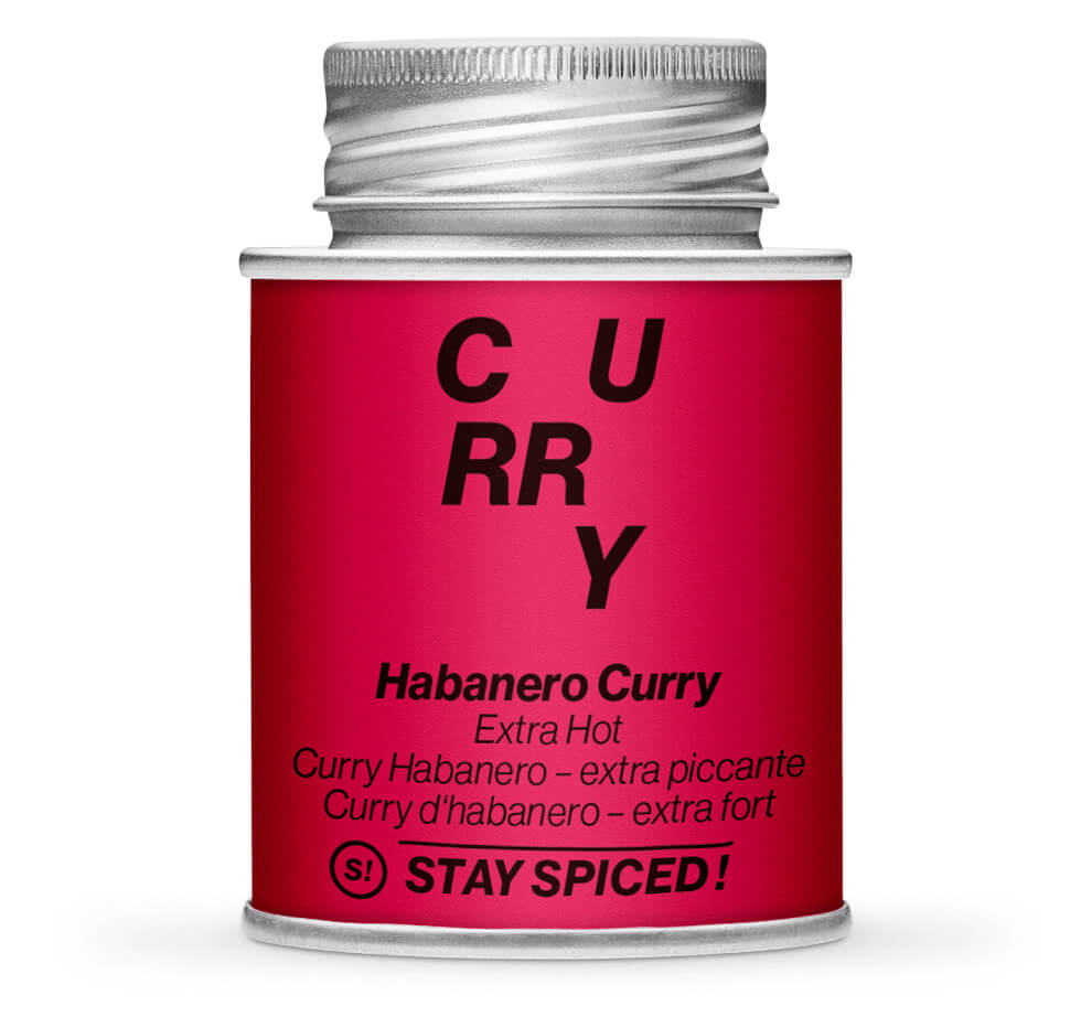 Habanero Curry - EXTRA HOT - Geschlossene Rot Gewürzdose von STAY SPICED