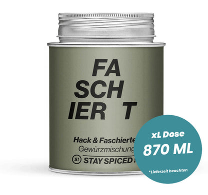 Hackfleisch & Faschiertes Gewürz in der grossen XL-Dose (870ml) von STAY SPICED