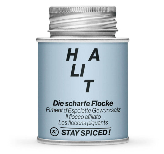 Halit Piment d'Espelette - Geschlossene hellblaue Gewürzdose von STAY SPICED