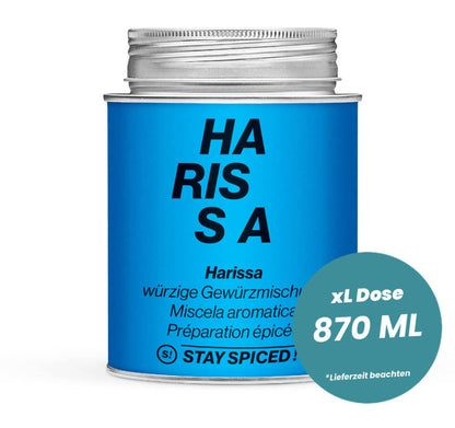 Harissa würzige Gewürzmischung in der grossen XL-Dose (870ml) von STAY SPICED !