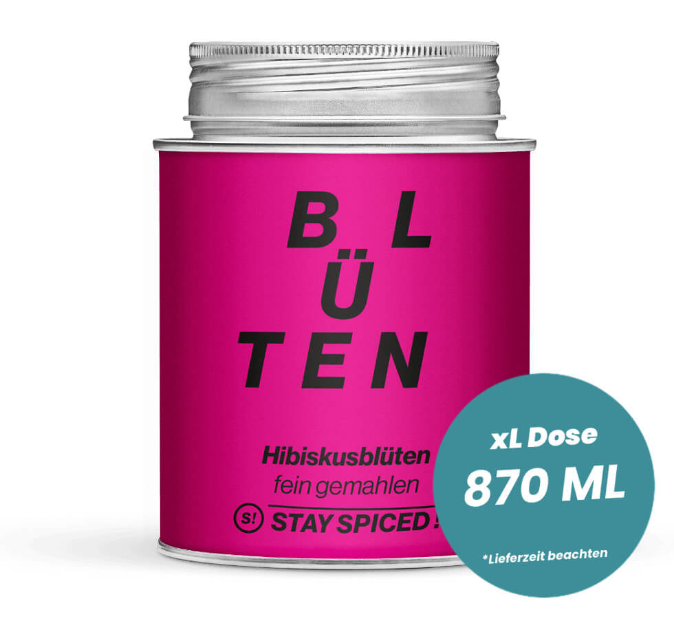 Hibiskus gemahlen in der grossen XL-Dose (870ml) von STAY SPICED!