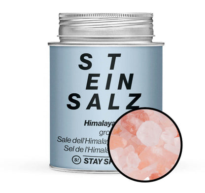 Himalayasalz grob - Hellblaue Gewürzdose mit kleiner runder Gewürz-Vorschau von STAY SPICED! bei Chefkoch-Gewürze