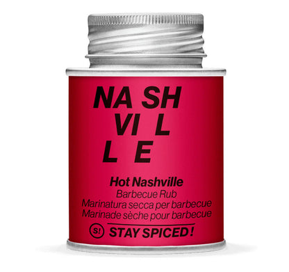 Hot Nashville Barbecue Rub - Geschlossene pinke Gewürzdose von STAY SPICED