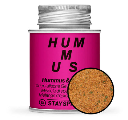 Hummus & Falafel - orientalische Gewürzmischung - Pinke Gewürzdose mit kleiner runder Gewürz-Vorschau von STAY SPICED ! bei Chefkoch-Gewürze