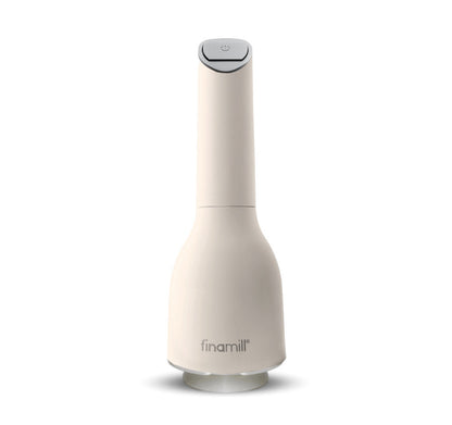 Elegantes und puristisches Design der batteriebetriebenen FinaMill Gewürzmühle in der Farbe Soft-cream