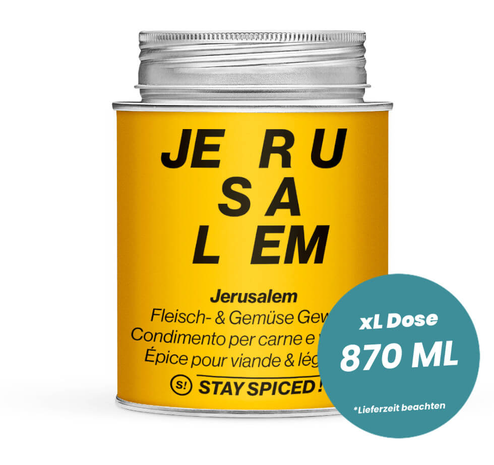 Jerusalem, Fleisch- & Gemüse-Gewürz in der grossen XL-Dose (870ml) von STAY SPICED !
