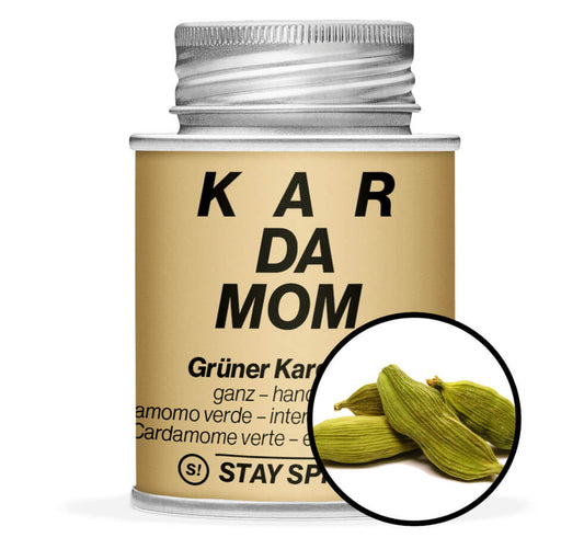 Hellbraune Gewürzdose mit Kardamom grün ganz von STAY SPICED! bei Chefkoch-Gewürze.