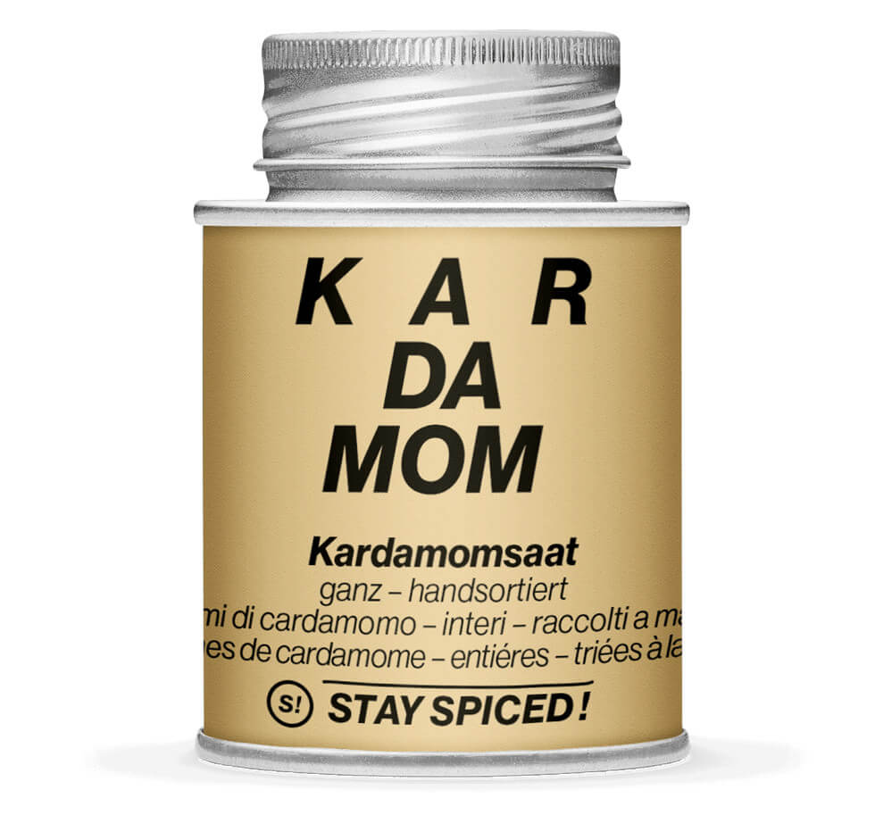 Hellbraune Gewürzdose mit Kardamomsaat ganz von STAY SPICED! bei Chefkoch-Gewürze