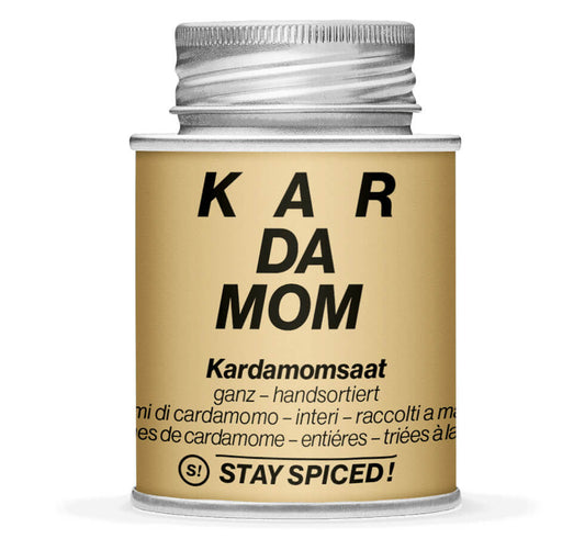 Hellbraune Gewürzdose mit Kardamomsaat ganz von STAY SPICED! bei Chefkoch-Gewürze