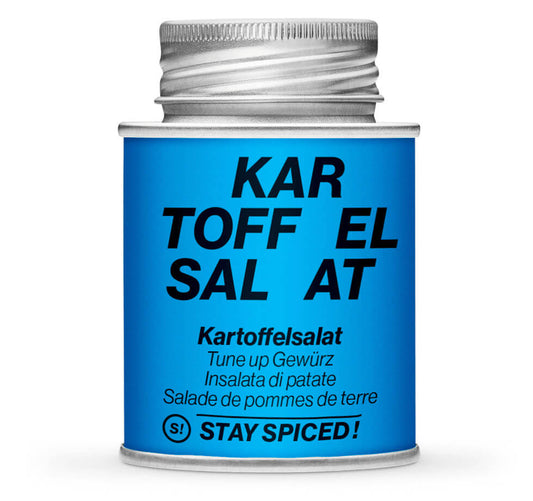 Kartoffelsalat Gewürz Omas Geheimnis - Geschlossene blaue Gewürzdose von STAY SPICED!