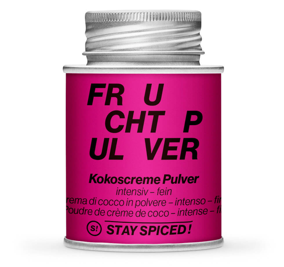 Kokoscreme Pulver - Geschlossene pinke Gewürzdose von STAY SPICED