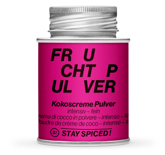 Kokoscreme Pulver - Geschlossene pinke Gewürzdose von STAY SPICED