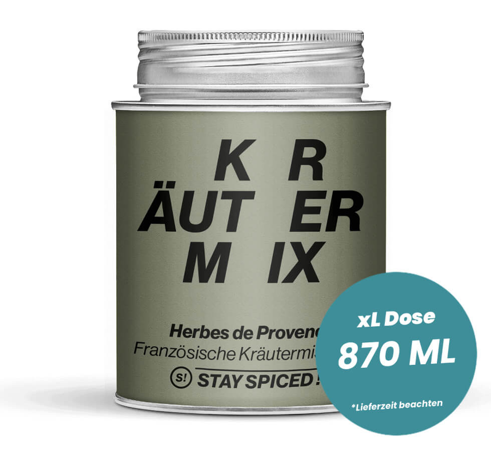 Kräuter Herbes de Provence in der grossen XL-Dose (870ml) von STAY SPICED!