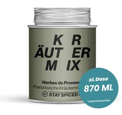 Kräuter Herbes de Provence in der grossen XL-Dose (870ml) von STAY SPICED!