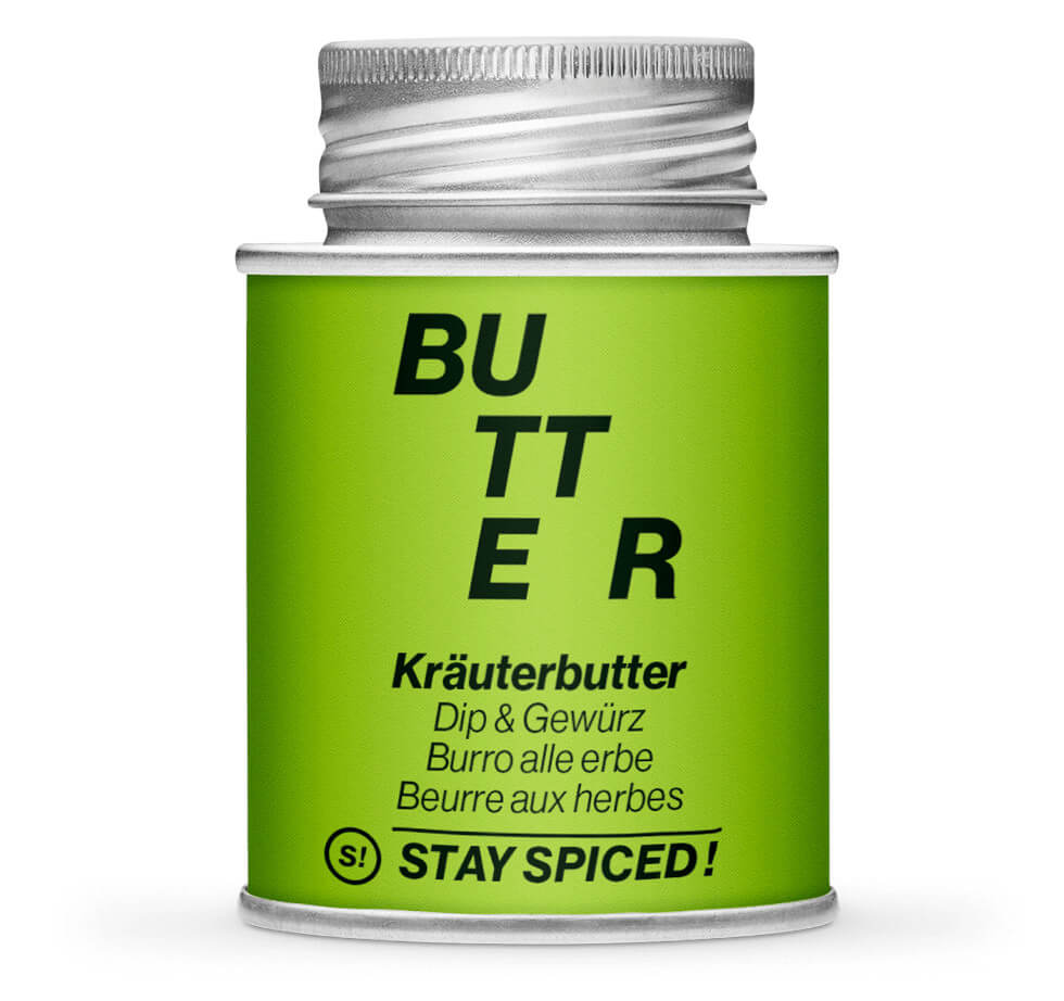 Kräuterbutter Gewürz - Geschlossene grüne Gewürzdose von STAY SPICED