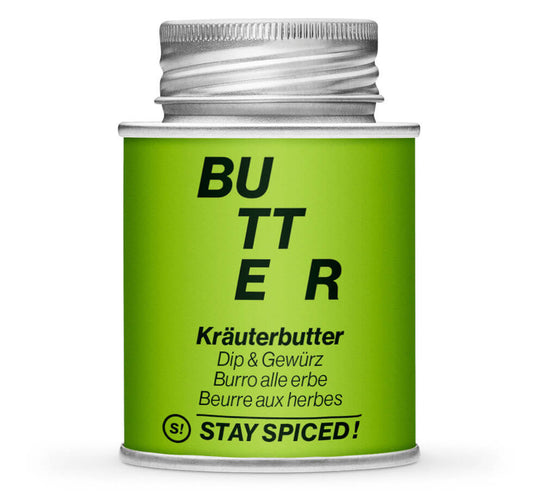 Kräuterbutter Gewürz - Geschlossene grüne Gewürzdose von STAY SPICED