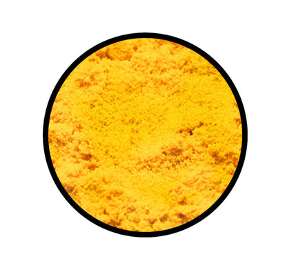 Nahaufnahme des fein gemahlenen Pulvers von Kurkuma - Gelbwurz - gemahlen von STAY SPICED! bei Chefkoch-Gewürze
