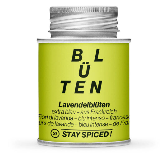 Lavendelblüten extra blau - Geschlossene hellgrüne Gewürzdose von STAY SPICED