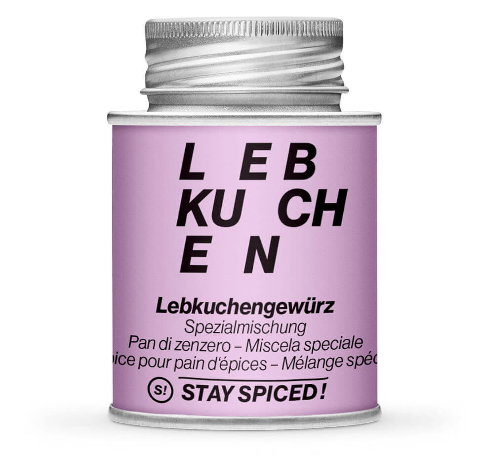 Lebkuchengewürz SPICE-spezial - Geschlossene pinke Gewürzdose von STAY SPICED