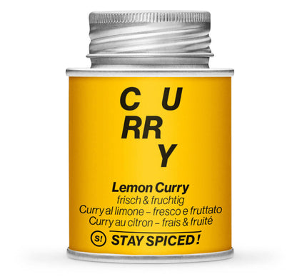 Lemon Curry, zitroniger Curry - Geschlossene Gelb Gewürzdose von STAY SPICED!