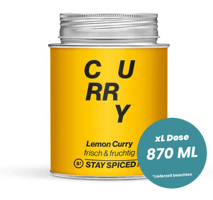 Lemon Curry, zitroniger Curry in der grossen XL-Dose (870ml) von STAY SPICED