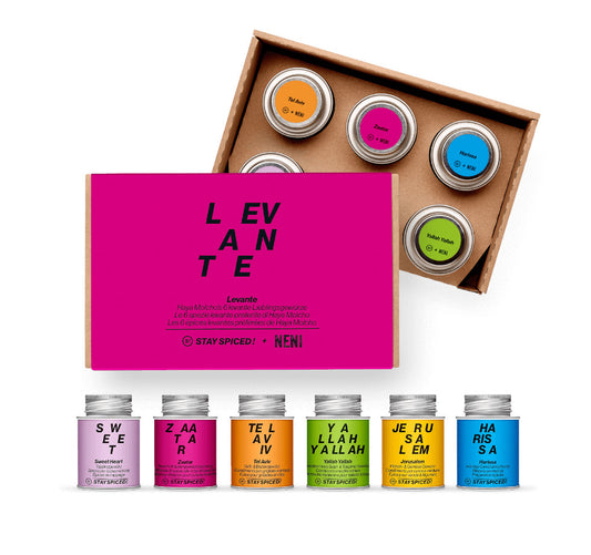 Ausgewähltes Levante Geschenkset von STAY SPICED ! mit sechs Lieblingsgewürzen von Haya Molcho