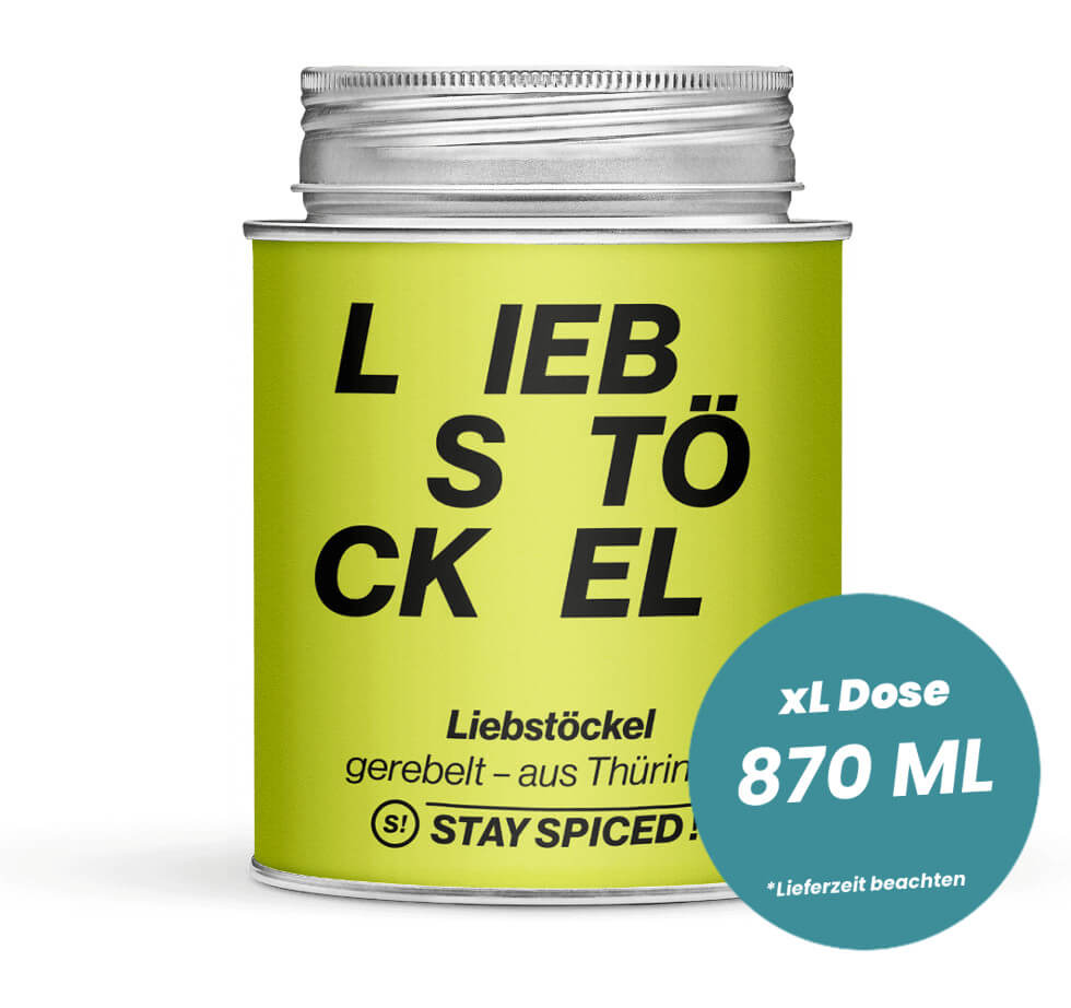 Liebstöckel gerebelt in der grossen XL-Dose (870ml) von STAY SPICED!