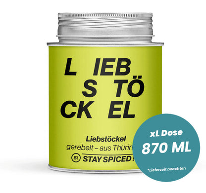 Liebstöckel gerebelt in der grossen XL-Dose (870ml) von STAY SPICED!