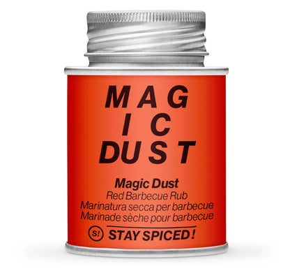 Magic Dust Red Barbecue Rub - Geschlossene rote Gewürzdose von STAY SPICED