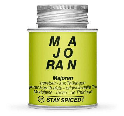 Majoran gerebelt original Thüringer - Hellgrüne Gewürzdose von STAY SPICED! bei Chefkoch-Gewürze